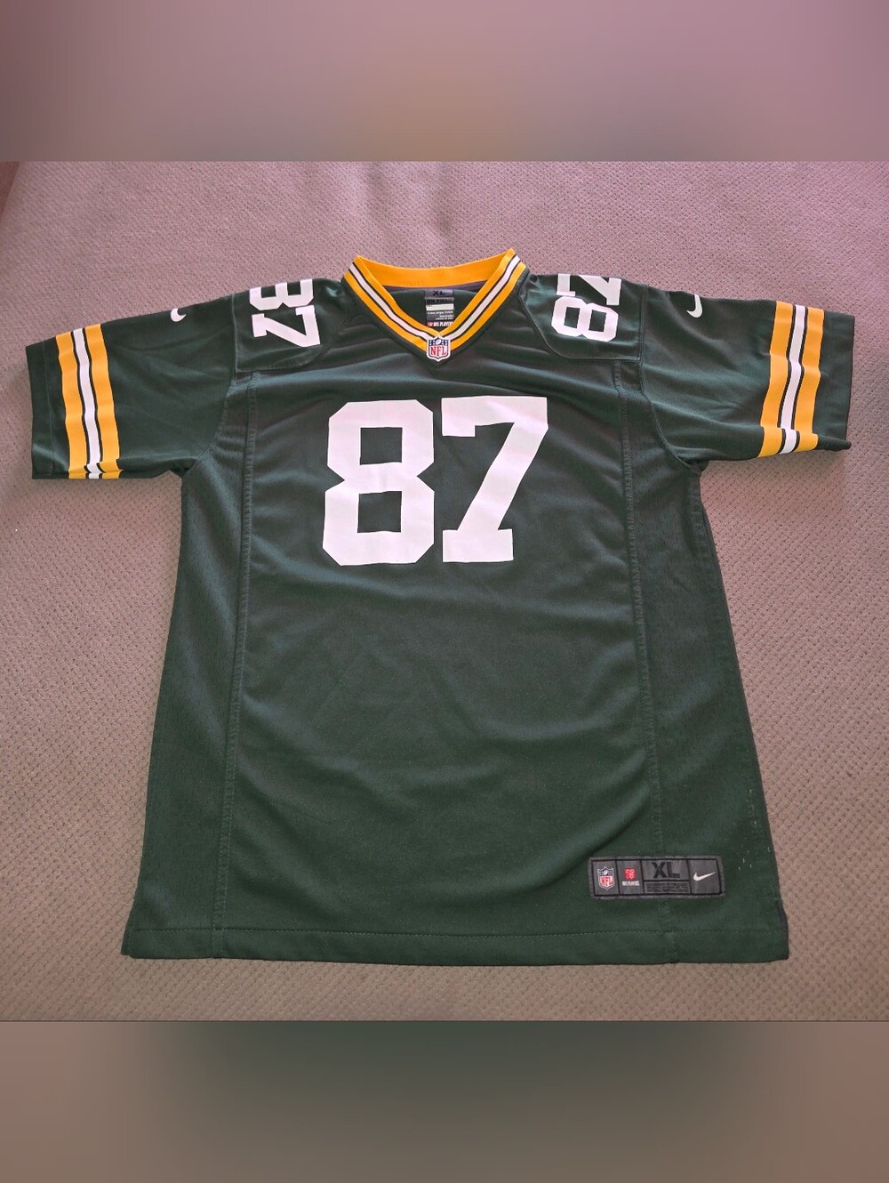 Nike Green Bay Packers Jordy Nelson #87 On-Field Youth XL Jersey (18-20) Green